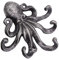 GLEAVI Octopus Hook Key Hanger Cast Iron Craft Wall Hook for Living Room Kitchen and Bathroom Vintage Silver Finish Sturdy Design for Coats and Accessories