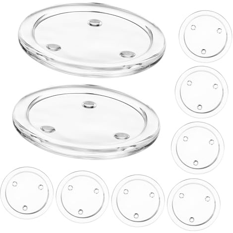 DECOMELODY 10 Pièces Lot de Coupelles Verre Transparentes Plateau Multi-usage Porte-bougies et Rangement Bijoux Élégant pour Centre de Table Mariage
