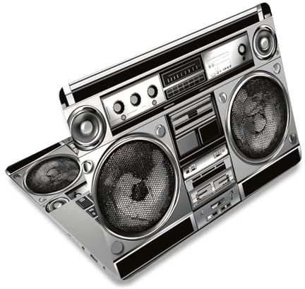 PLIGREAT Retro Tape Machine Laptop Cover Stickers, Creative Art Pattern Laptop Skin Decals Fits 12 13 13.3 14 15 Laptops Universal Waterproof Removable Notebook Art Protector