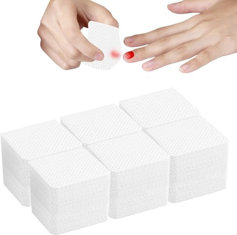 600pcs Lint Free Wipes for Nails, Nail Wipes Pads Cotton Pad, Nail Art Acrylic Gel Remover Wipes, Salon Essential, Lint Free Polish Pads for Nail, Eyelash, Nails Art(White)
