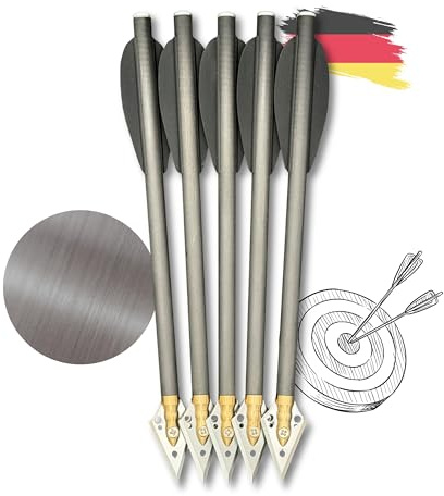 S&K - 5X Carbon Jagdbolzen 6,3 für Pistolenarmbrust – Kompatibel mit Steambow Stinger, EK Archery Vlad & Cobra, Mey Interceptor UVM. – Hochpräzise Armbrustpfeile mit Jagdspitzen & schwarzen Vanes