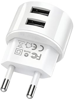 Medrialife Double Prise Prise USB 5V 2.1A Bloc Chargeur USB Double Prise USB for iPhone Samsung Galaxy Smartphones Tablets