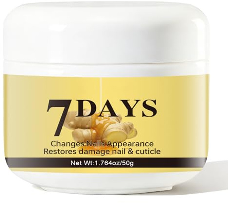 Ginger Nail Strengthener Cream, Nail & Cuticle Care Cream for Women & Men, Nourishing & Softening Formula, Promotes Nail Growth, Repairs & Strengthens Nails, Improves Dry Cracked Weak Nails, 50 g