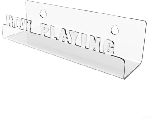 Advokingtap Transparentes Acryl-Vinyl-Schallplattenregal mit aktuell abspielendem Text, stabile schwebende Wandhalterung für LP-Aufbewahrung und Album-Display, Heimdekoration, 18 cm (transparent)