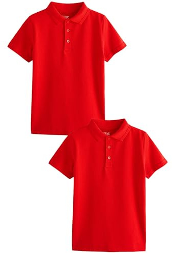 NEXT Jungen Schul-Poloshirts aus Baumwolle im 2er-Pack Rot 116