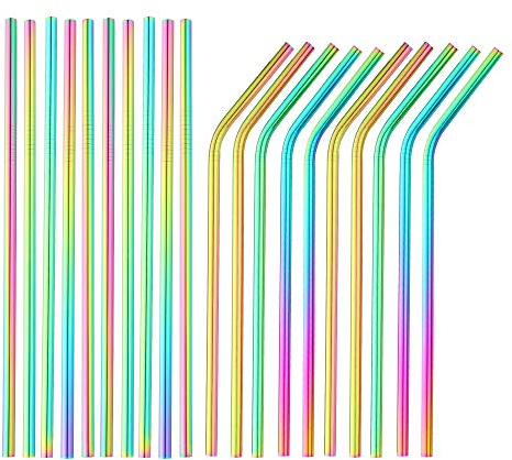 Bisda 20 Paja metálica, pajas de beber del acero inoxidable, tazas de Yeti del vaso Taza las bebidas del cóctel