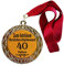 Larius Medaille Orden zum Jubiläum 40 Jahre Auszeichnung Ehrenorden zum Geburtstag Geschenk Jubilar Persönlichen Orden Wunschtext (mit Halsband)