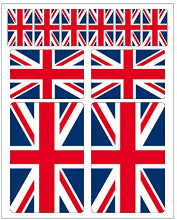 10 Stück Flaggen Aufkleber Großbritannien Set England | Sticker Great Britain Autoaufkleber
