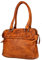 VEN-TOMY • Damen Umhängetasche aus hochwertigem Waschleder Leder Handtaschen VT416 (Cognac)