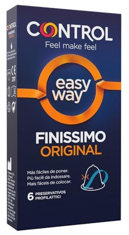 CONTROL Kondome Finissimo Easy Way, 6 dünne, dünne Kondome mit sanfter Lasche, die das Abrollen in einem Handgriff ermöglicht.