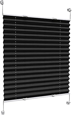 Victoria M. Praktica Plissee ohne Bohren, zum Klemmen Sichtschutz Fenster, Sonnenschutz, Polyesterstoff, 95 x 120 cm, Anthrazit