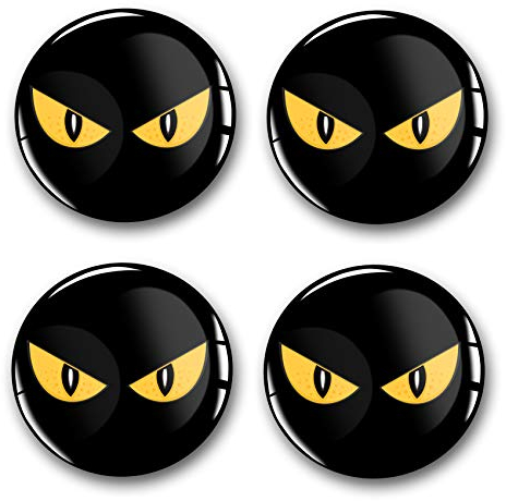 4 x Gel Aufkleber für Nabendeckel 60mm Durchmesser Felgenaufkleber Sticker für Felgen Emblem Doming für Auto Kfz Tuning Zubehör DM007 (Nr. 12 Eyes, Gel Aufkleber Set)