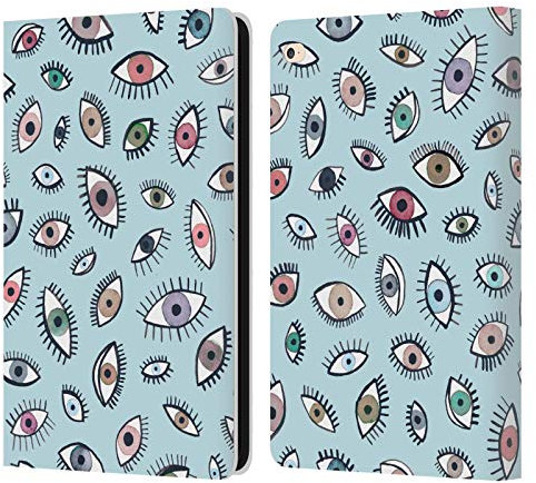 Head Case Designs Offizielle Ninola Blaue Augen Muster 4 Leder-Wallet-Hülle Kompatibel mit Apple iPad Air 2 (2014)