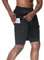 HMIYA Herren 2 in 1 Shorts Fitness Sporthose Kurz Jogginghose Schnelltrocknende Laufhose mit Kompressionsshorts und Taschen Reißverschlussfach(Schwarz,EU-M/US-S)