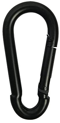 OULVLIFE Karabiner Karabinerhaken Stahl Clip Link Schnalle Heavy Duty für Camping im Freien Wandern Hängematte Schaukel Schwarz ( Not Geeignet Felsklettern )(50mm, 1)