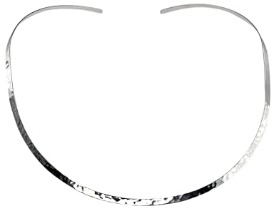 SILBERMOOS Damen Schmiede Halsreif 45 cm offen massiv gehämmert geschmiedet 925 Sterling Silber