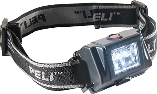 PELI 2610Z0: ATEX Zone 0 Ex-Schutz LED-Stirnlampe, Professionelle Stirnlampe für Feuerwehr, Elektriker, Mechaniker, auf der Baustelle geeignet, IPX4 wasserfest, 47h Brenndauer, Schwarz