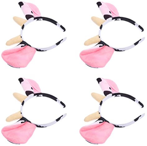 Lurrose Kuh Haarreif Haarband Stirnband Kuhhörner Haarbänder Damen Haarschmuck Cosplay Kostüm für Weihnachten Hochzeit Geburtstag Themen Party Zubehör
