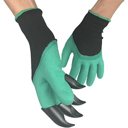 Gartenhandschuhe mit Krallen, wasserdichte und atmungsaktive Gartenhandschuhe, All-in-One-Gartenwerkzeug, zum Graben, Pflanzen, Grün , Small