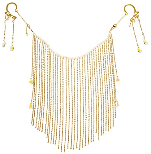 Beaupretty Vorhang Strass Fransen Maskerade Kette Retro-quaste Borlitas Maquillaje Maskerade-kette Kristallkette Maskeradekette. Quastenkette Goldene Quaste Fräulein Schmuck Legierung Gesicht