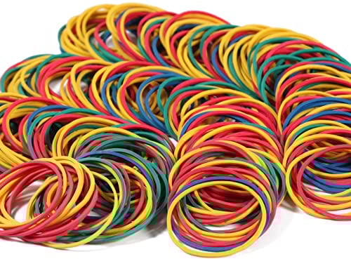 300Pcs Elastic Rubber Bands Coloured File Folder Rubber Bands Natural Strong Elastic Bands for School Home Office Supplies Industrial Crafts DIY 38mm