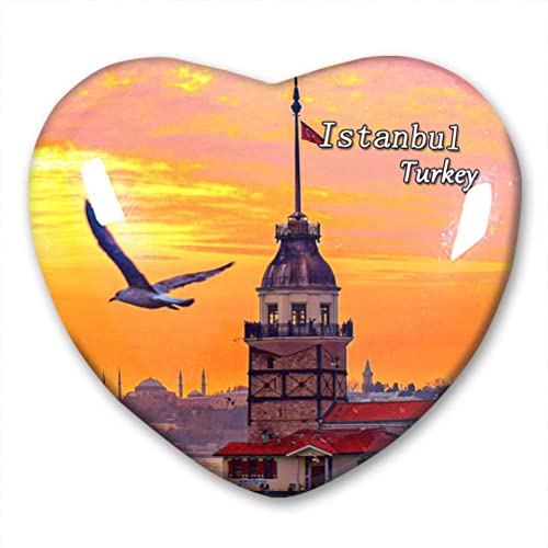 Türkei Istanbul Kühlschrankmagnet Kühlschrankaufkleber Kollektion Dekorativer Magnet Reise-Souvenir Herzform Kristallglas