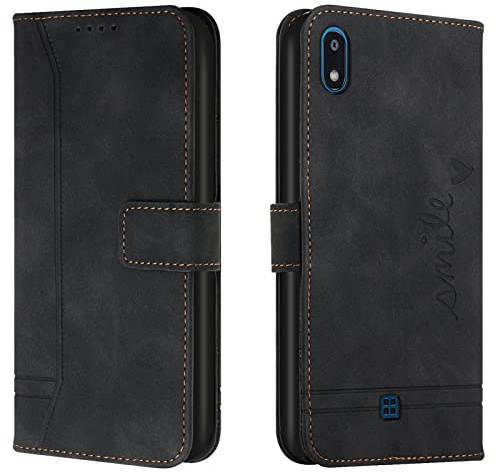 Lihondar Kompatibel mit LG K20 2019 Hülle, Handyhülle LG K20 2019, Premium Leder Klappbar Schutzhülle Tasche Wallet mit Brieftasche [Ständer] [Standfunktion] Cover Flip Case Klapphülle (Schwarz)