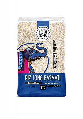 ÉLEPHANT - Riz Du Monde Riz Basmati 2Kg - Lot De 4 - Vendu Par Lot