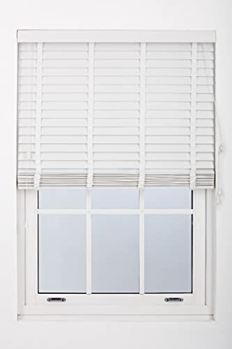 FURNISHED Jalousien für Fenster, zuschneidbar, 50 mm, weiße Jalousien aus Kunstholz, 125W x 210H cm