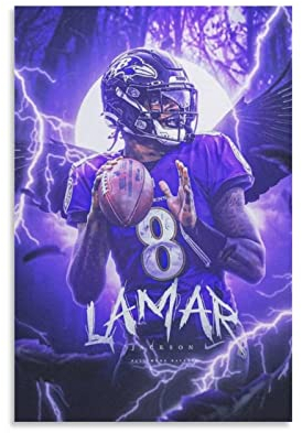 XINGSHANG Kunstposter Lamar Jackson Poster Gemälde Leinwand Wandkunst Wohnzimmer Poster Gemälde 30 x 45 cm
