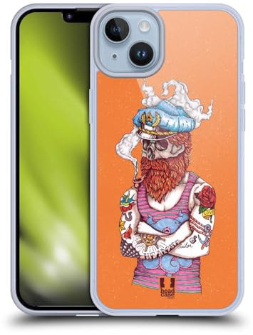 Head Case Designs Sí, capitán Tatuajes Nauticos Caso de Gel Suave Compatible con Apple iPhone 14 Plus