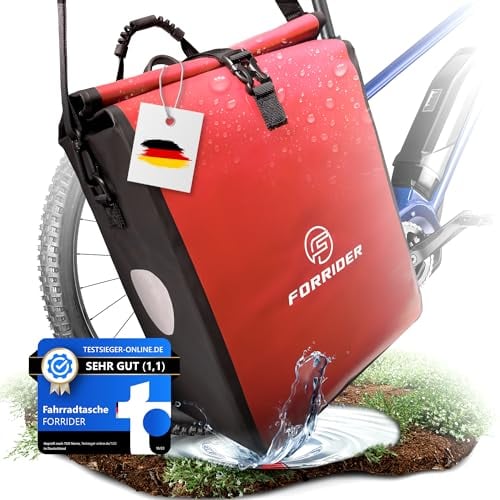 Forrider Fahrradtasche für Gepäckträger [22L] mit Schultergurt | Gepäckträgertasche wasserdicht | E-Bike Fahrrad Tasche für Gepäckträger | Radtasche | Fahrrad Packtasche hält an jedem Gepäckträger