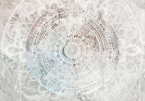 decomonkey Fototapete Mandala Modern 400x280 cm Design Tapete Fototapeten Vlies Tapeten Vliestapete Wandtapete moderne Wand Schlafzimmer Wohnzimmer Orientalisch Zen Abstrakt Ornament Beige