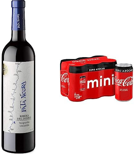 Pata Negra Crianza, Vino Tinto D.O Ribera del Duero, 750 ml & Coca-Cola Zero Azúcar, 6 x 200ml
