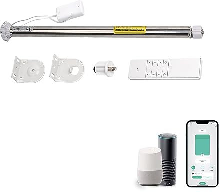 Rollerhouses Tuya Zigbee Rechargeable Roller Blinds Motor for 1(25mm) OD Tube, Working with Alexa,Google Home
