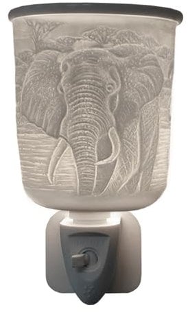 Cello Plug-In Wax Melt Burner – 3D Elephant Design Porcelain Electric Oil Warmer Aroma Lamp for Wax Melts Elephant Adventure Gift Home Fragrance Friendship Ornament Birthday Present Room Decor