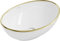 Premium Waschbecken Oval Elza Aufsatzwaschbecken für das Badezimmer und Gäste-WC | Waschbecken mit Lotus-Effekt Moderne Waschschale | 40,5x33x14 (Weiss und Gold)