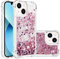IMIRST YBW Love - Custodia in silicone per Apple iPhone 15 Plus, protezione anticaduta con airbag, glitter e liquido scintillante, in TPU, per Apple iPhone 15 Plus, colore: oro rosa