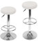 Mingone Barhocker 2er Set Barstuhl Höhenverstellbar Hocker mit Gepolsterte Sitzfläche 360° Drehbar Bürohocker Modern Arbeitshocker für Bar Bistro Café Küche, Weiß