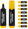 Westcott Textmarker 10 Stück gelb | 10er Pack Highlighter Marker in leuchtendem Gelb | 2-5 mm Strichstärke | Premium Tinte aus Deutschland | E-743687 00