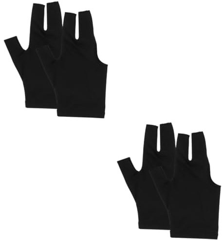 BESPORTBLE 2 Paar DREI-Finger-Handschuhe schützende Queue-Handschuhe Billard Queue Pool-Queue elastische Billardhandschuhe Bequeme Billardhandschuhe Fingerlos Verein Spielzubehör Stichwort