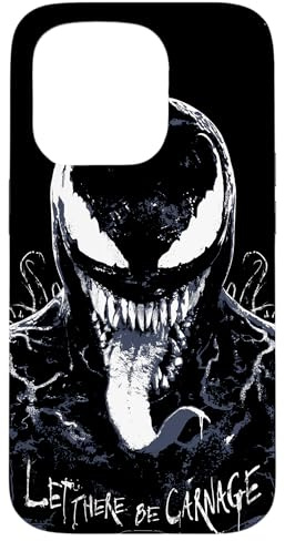 Marvel Venom: Lass es Gemetzel geben Eddie Brock Black Hülle für iPhone 15 Pro