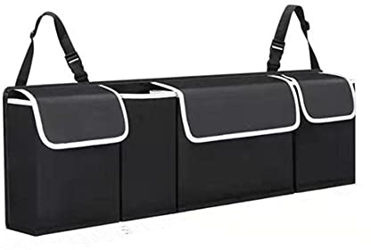 Car Trunk Storage Box,Auto Faltbox Hohe Kapazität einstellbares Auto Aufbewahrungsbox Rücksitz 4 Tasche Trunk Organizer Multi-Use Oxford Autositz Back Organizer Car Accessories