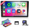 Podofo Autoradio Carplay per Fiat Panda 2003-2012, autoradio touchscreen 9 2G+64G con Carplay Android Auto wireless, Bluetooth/GPS/WiFi/FM/SWC/HiFi/USB+telecamera posteriore