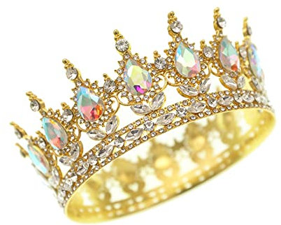 LXYDPZ Haarschmuck, Kronen-Diademe für Frauen, Elegante Blaue Königskrone, Brautjungfern-Haarschmuck, Hochzeits-Stirnband, Braut-Kopfschmuck (C1)