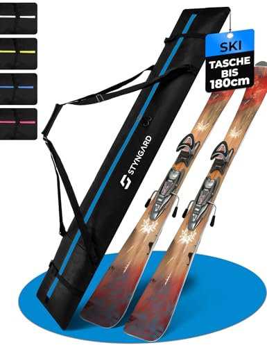 STYNGARD Borsa da sci 180 cm fino – Borsa da sci 180 cm in materiale robusto – Modello Aspen (Nero-blu)