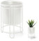 BESCH Soporte Macetas para Plantas de Hierro Forjado 11x11x16cm - Macetero Metal de Pie Color Blanco | Macetero Decorativos Interior para Plantas