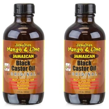 Jamaican Mango & Lime Black Castor Oil - Original, Organic, 118 ml (Pack of 2)