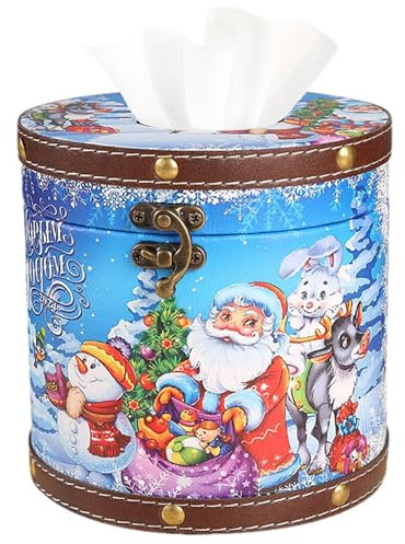 Weihnachts-Taschentuchbox-Abdeckung, Weihnachts-Taschentuchhalter - Niedliche Taschentuchbox-Abdeckung - Weihnachts-Auto-Taschentuch-Zylinder-Taschentuchhalter-Boxen für die Weihnachtsdekoration