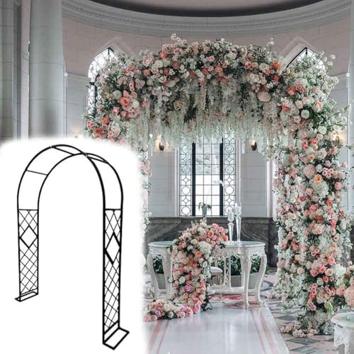 Treillis d'arche de jardin en métal pour plantes grimpantes - Pergola d'extérieur robuste avec revêtement en poudre - Arche de jardin solide pour rosiers et vignes - Vert - 140 x 230 cm (l x H)